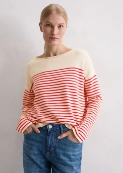 Ringelpullover loose aus reiner Bio-Baumwolle