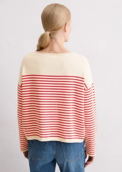 Ringelpullover loose aus reiner Bio-Baumwolle