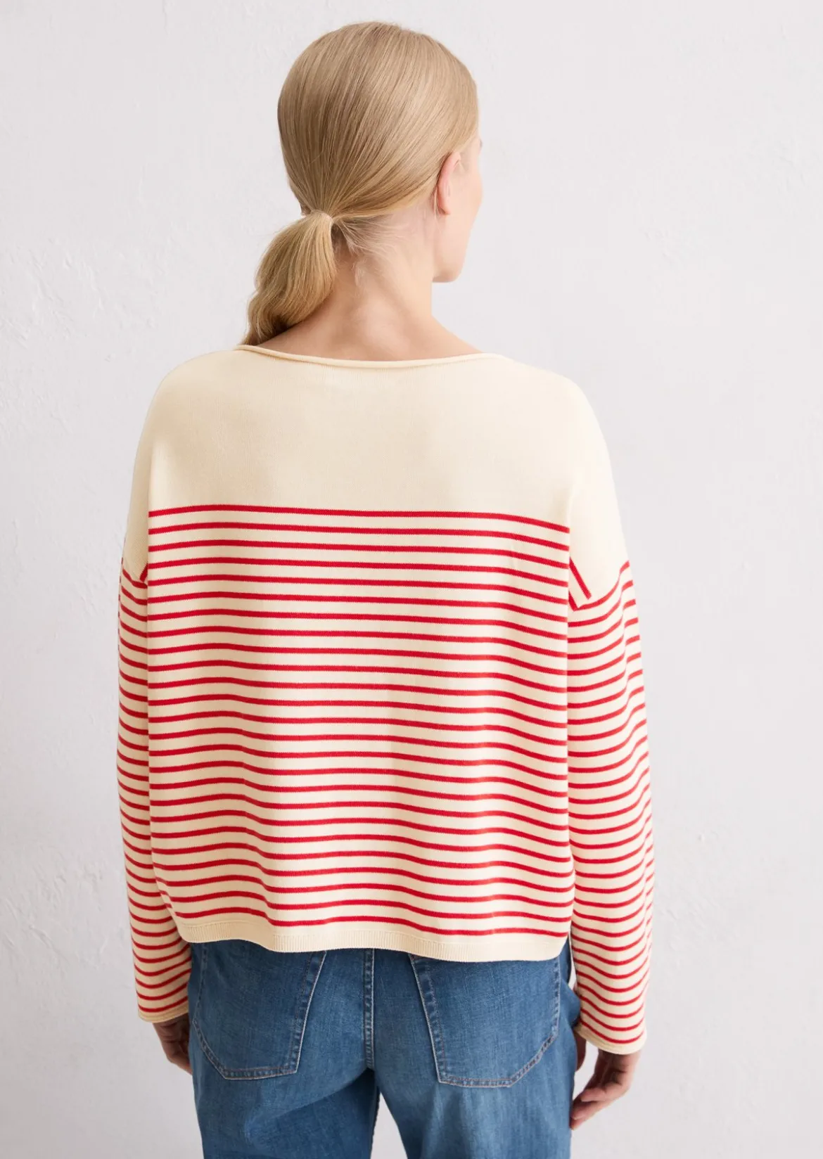 Ringelpullover loose aus reiner Bio-Baumwolle