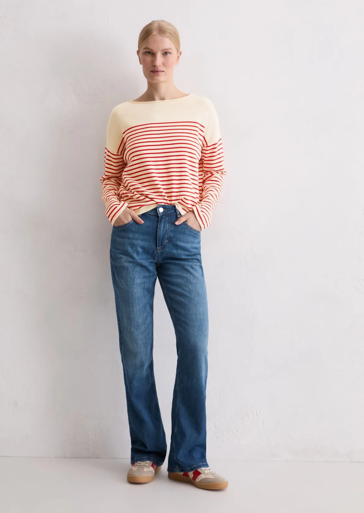 Ringelpullover loose aus reiner Bio-Baumwolle