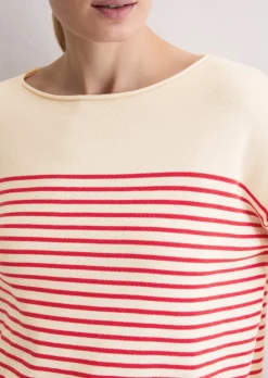 Ringelpullover loose aus reiner Bio-Baumwolle