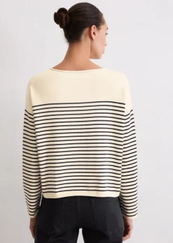 Ringelpullover loose aus reiner Bio-Baumwolle