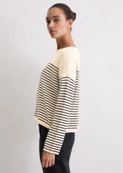 Ringelpullover loose aus reiner Bio-Baumwolle