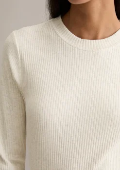 Ripp-Jersey-Longsleeve slim aus elastischem Bio-Baumwolle-Mix