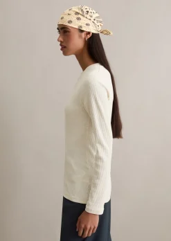 Ripp-Jersey-Longsleeve slim aus elastischem Bio-Baumwolle-Mix