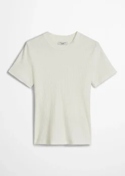 Ripp-Jersey-T-Shirt slim aus elastischem Bio-Baumwolle-Mix
