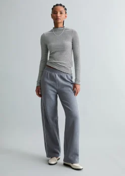 Ripp-Longsleeve slim aus Bio-Baumwoll-Mix