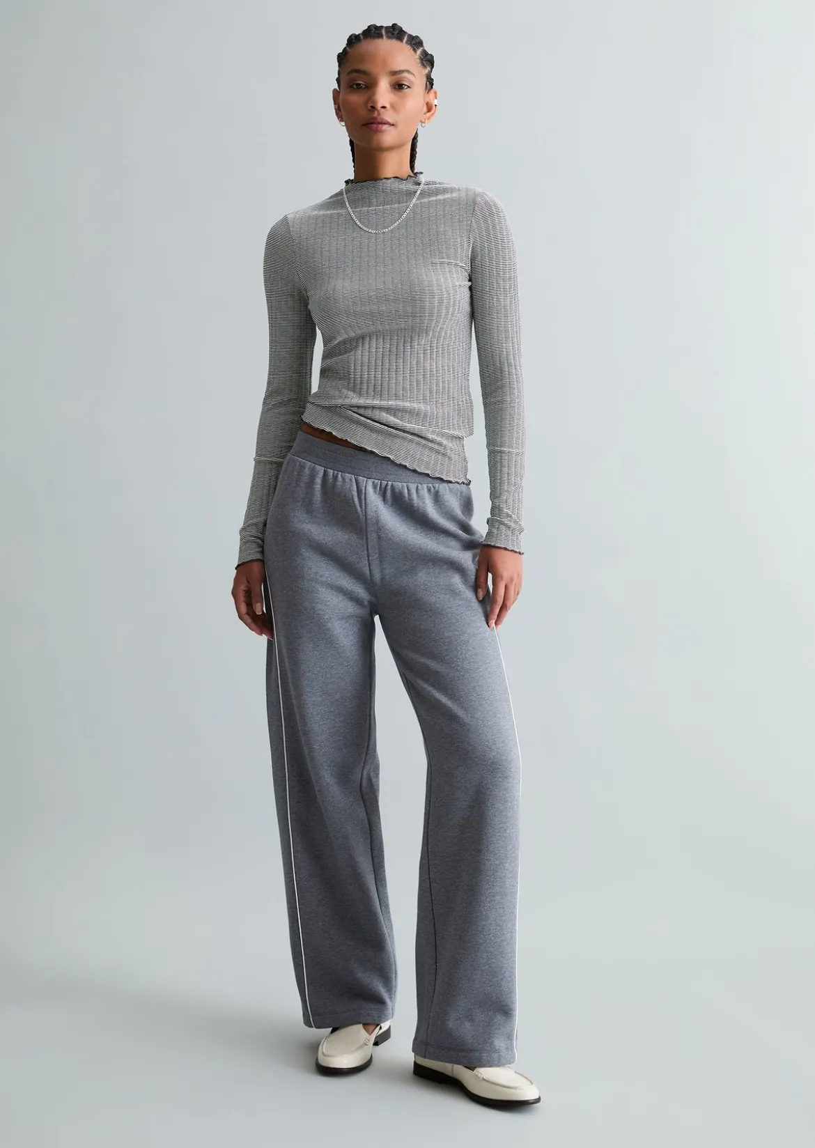 Ripp-Longsleeve slim aus Bio-Baumwoll-Mix