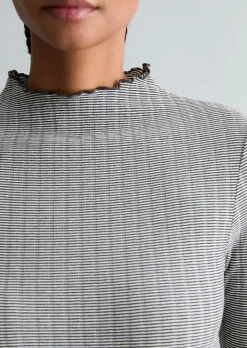 Ripp-Longsleeve slim aus Bio-Baumwoll-Mix