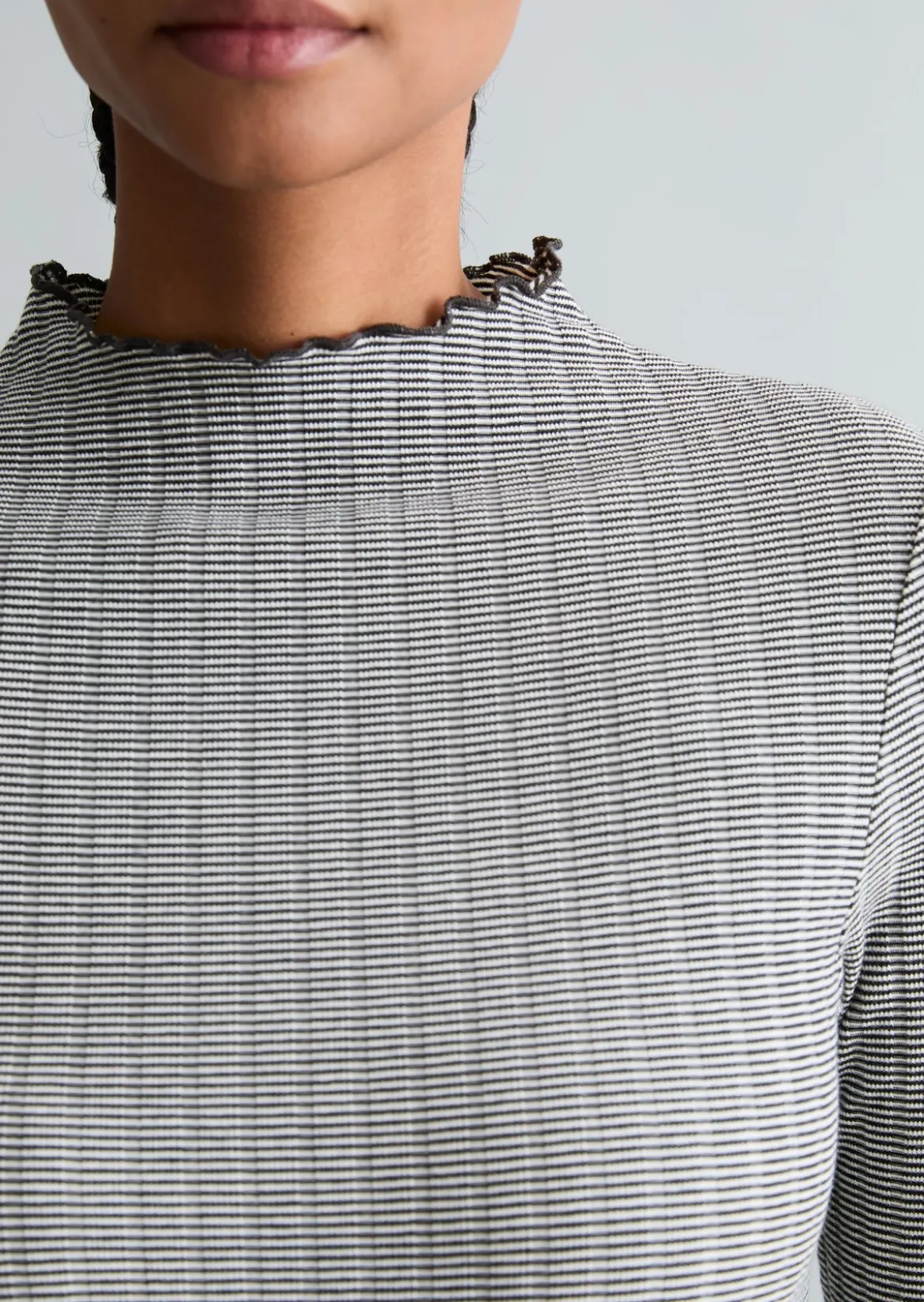 Ripp-Longsleeve slim aus Bio-Baumwoll-Mix