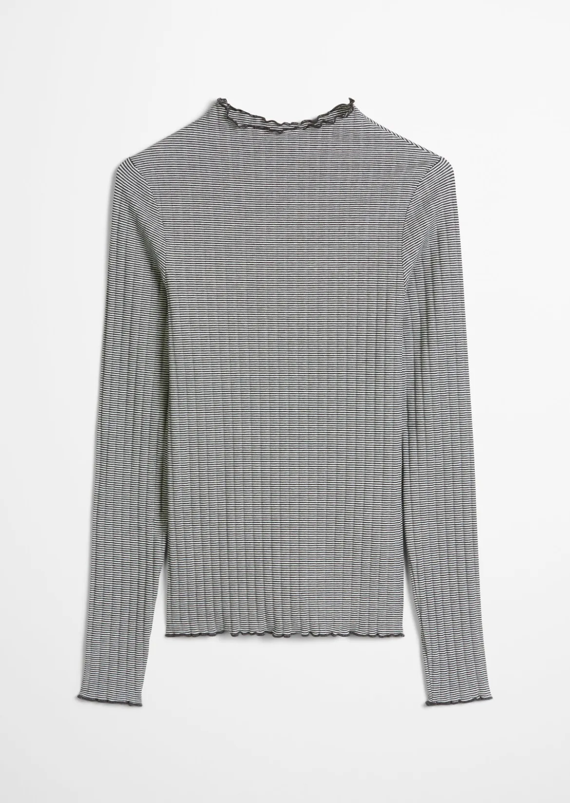 Ripp-Longsleeve slim aus Bio-Baumwoll-Mix