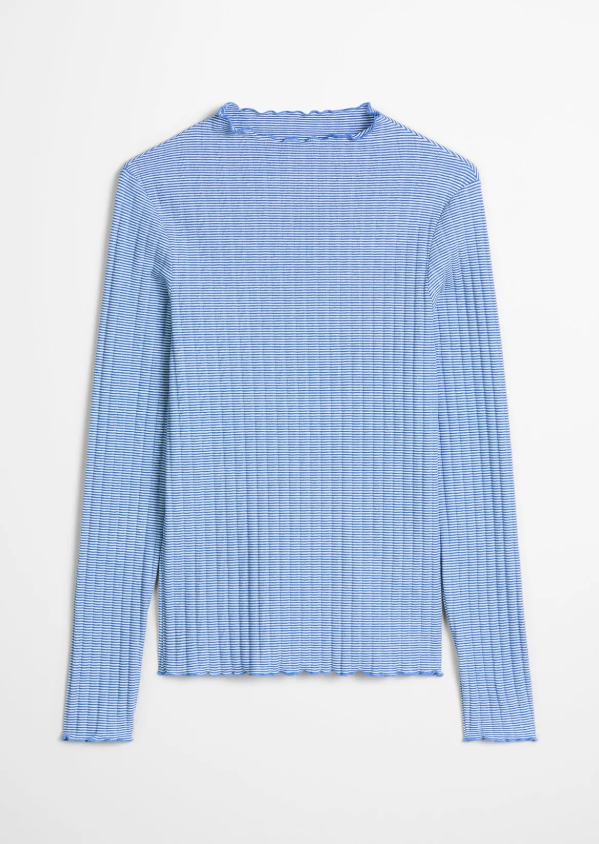 Ripp-Longsleeve slim aus Bio-Baumwoll-Mix
