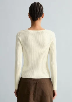 Rippstrick-Cardigan slim aus LENZING™ ECOVERO™