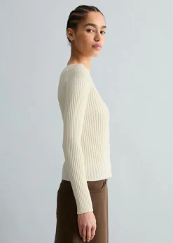 Rippstrick-Cardigan slim aus LENZING™ ECOVERO™