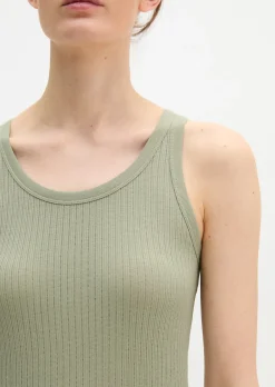 Ripp-Tanktop slim aus Bio-Baumwoll-Modal-Jersey