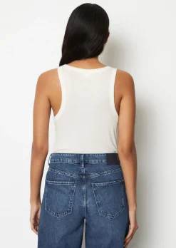 Ripp-Tanktop slim aus Bio-Baumwoll-Stretchjersey