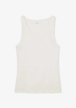 Ripp-Tanktop slim aus Bio-Baumwoll-Stretchjersey