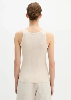 Ripp-Tanktop slim aus Bio-Baumwoll-Modal-Jersey