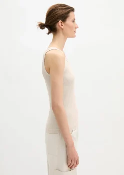 Ripp-Tanktop slim aus Bio-Baumwoll-Modal-Jersey