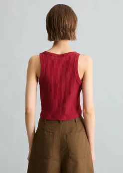 Ripp-Top slim cropped aus Stretch-Jersey