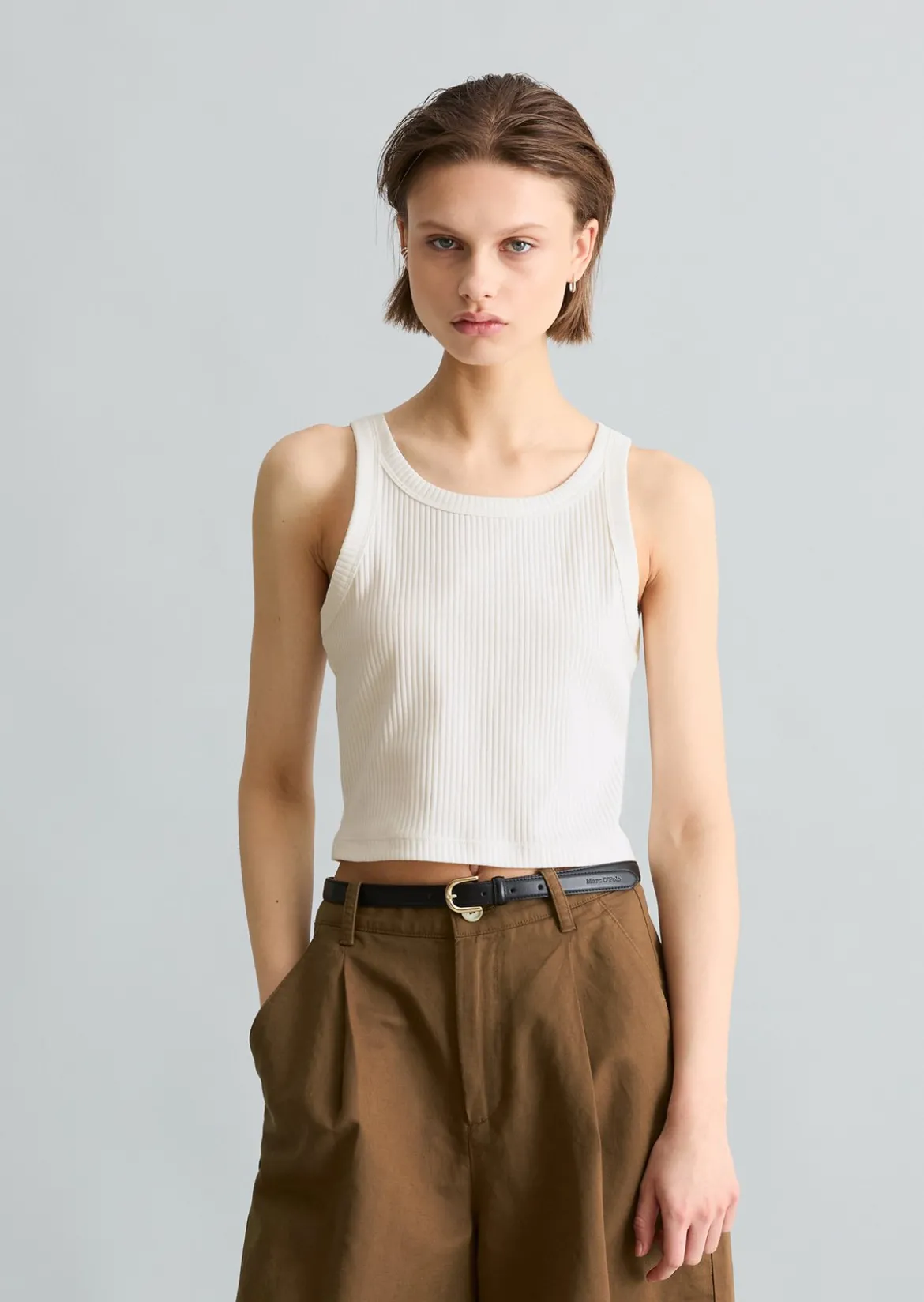 Ripp-Top slim cropped aus Stretch-Jersey