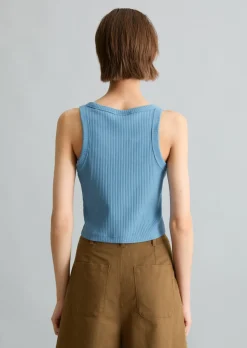Ripp-Top slim cropped aus Stretch-Jersey