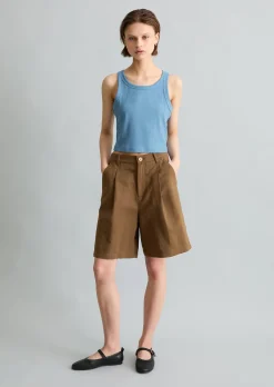 Ripp-Top slim cropped aus Stretch-Jersey
