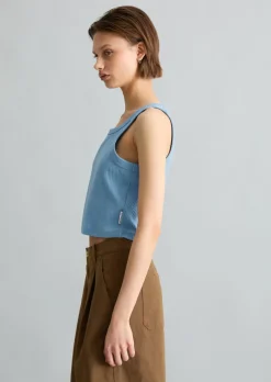 Ripp-Top slim cropped aus Stretch-Jersey