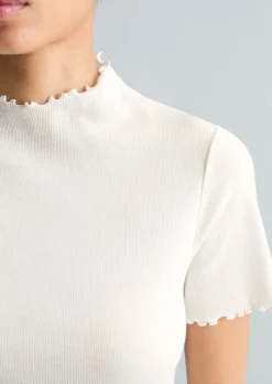 Ripp-T-Shirt slim aus Organic Cotton-Stretch-Jersey