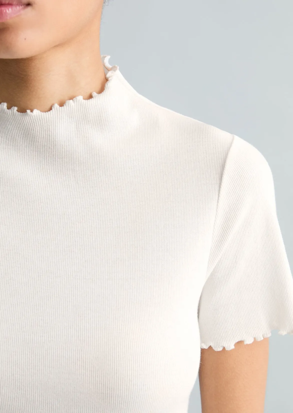Ripp-T-Shirt slim aus Organic Cotton-Stretch-Jersey