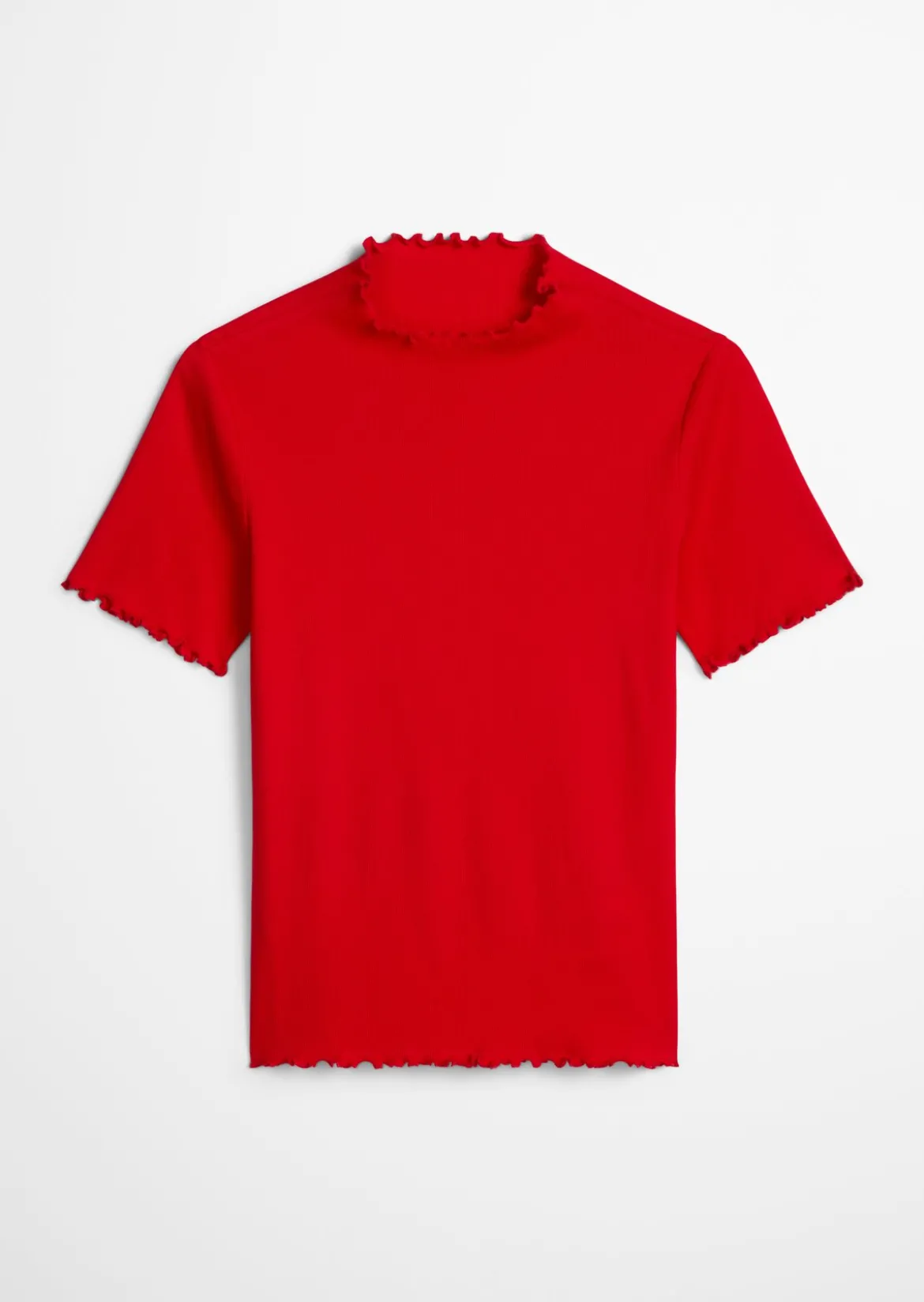 Ripp-T-Shirt slim aus Organic Cotton-Stretch-Jersey