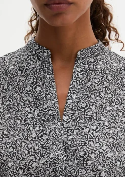 Ärmellose Bluse loose aus bedrucktem Baumwoll-Voile