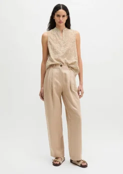 Ärmellose Bluse loose aus bedrucktem Baumwoll-Voile