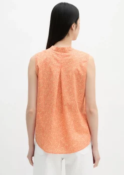 Ärmellose Bluse loose aus bedrucktem Baumwoll-Voile