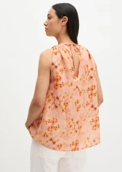 Ärmellose Bluse relaxed aus weicher Ramiefaser