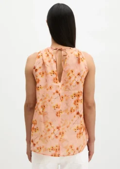 Ärmellose Bluse relaxed aus weicher Ramiefaser