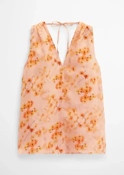 Ärmellose Bluse relaxed aus weicher Ramiefaser