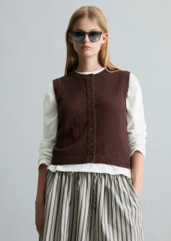 Ärmellose Cardigan slim aus weichem Organic Cotton-Mix