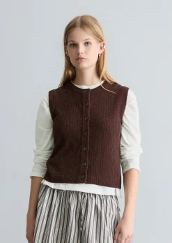 Ärmellose Cardigan slim aus weichem Organic Cotton-Mix