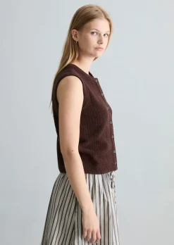 Ärmellose Cardigan slim aus weichem Organic Cotton-Mix