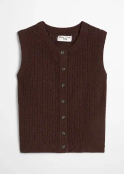 Ärmellose Cardigan slim aus weichem Organic Cotton-Mix