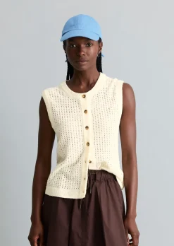 Ärmellose Cardigan slim aus weichem Organic Cotton-Mix