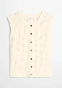 Ärmellose Cardigan slim aus weichem Organic Cotton-Mix