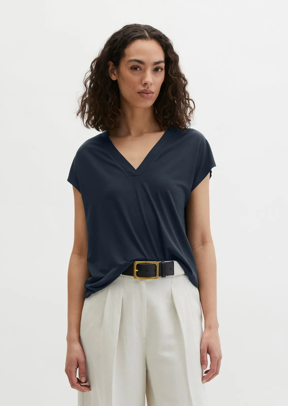 Ärmellose Jerseybluse relaxed aus LENZING™ ECOVERO™