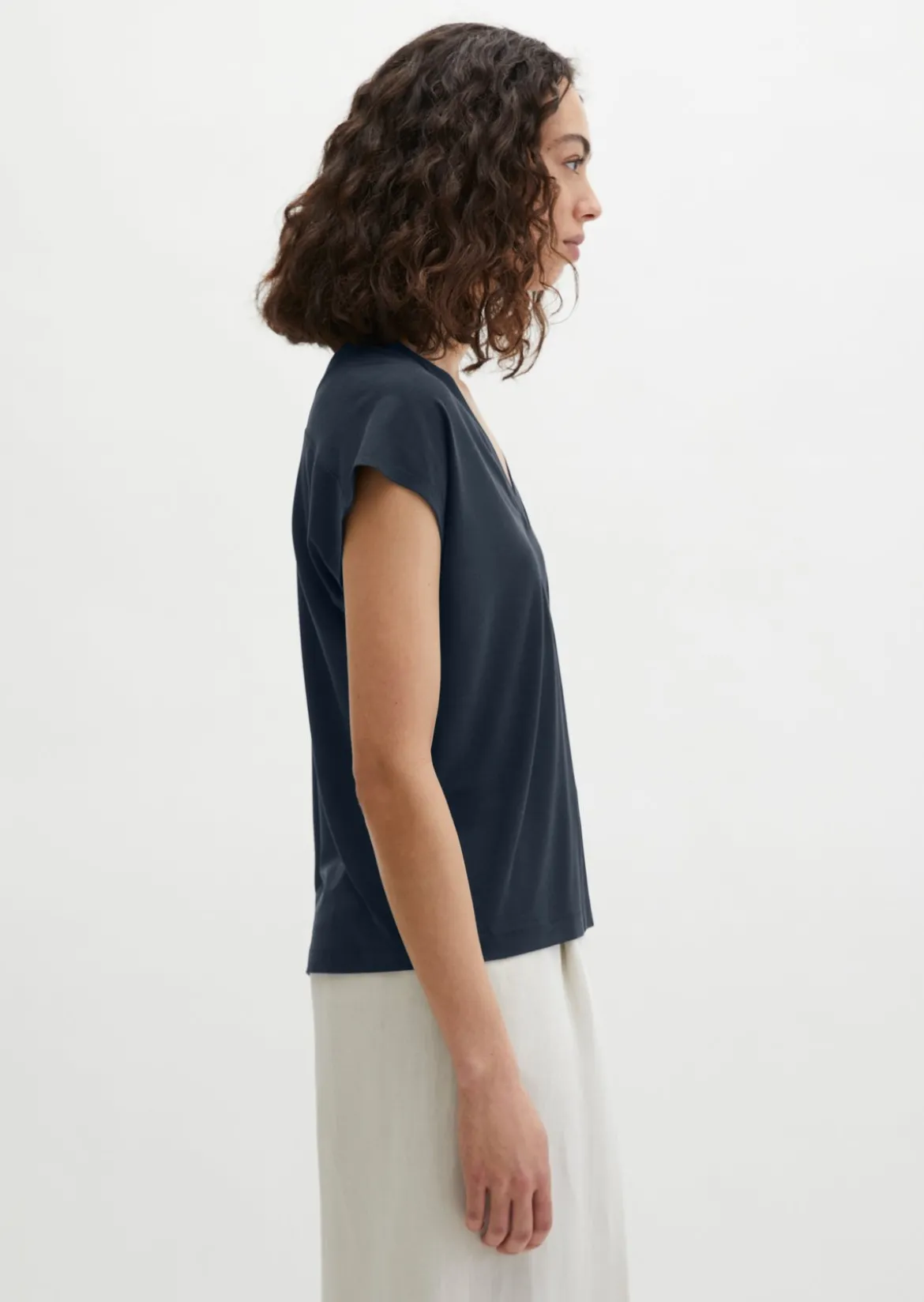 Ärmellose Jerseybluse relaxed aus LENZING™ ECOVERO™