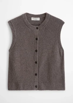 Ärmellose Strickweste regular aus Bouclé-Garn