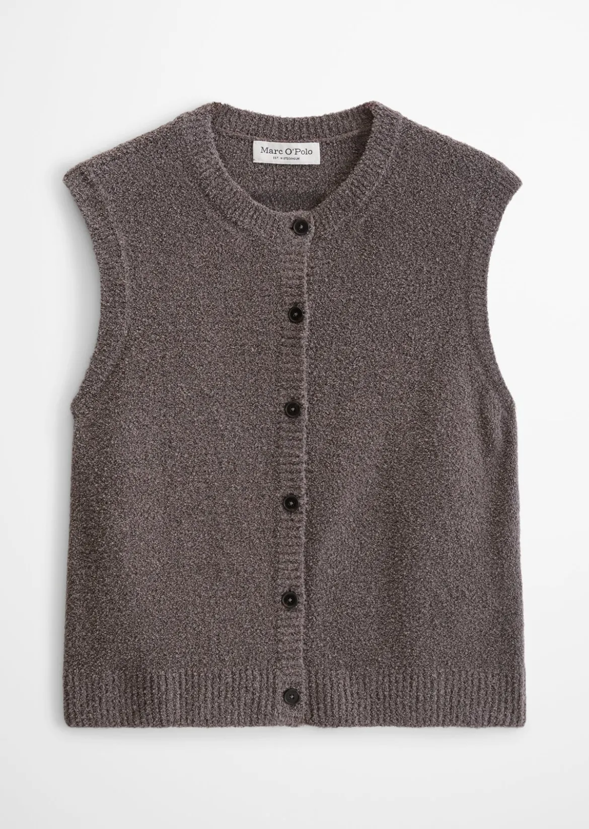 Ärmellose Strickweste regular aus Bouclé-Garn
