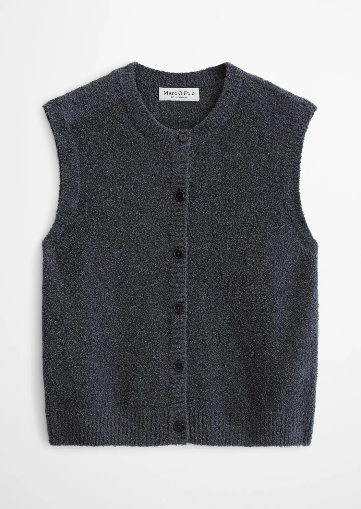 Ärmellose Strickweste regular aus Bouclé-Garn