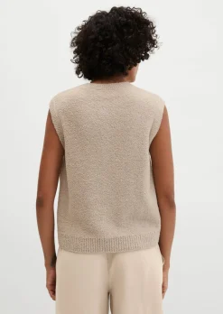 Ärmellose Strickweste regular aus Bouclé-Garn