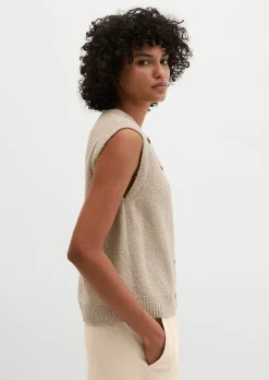 Ärmellose Strickweste regular aus Bouclé-Garn